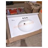 30in White Vanity Top
