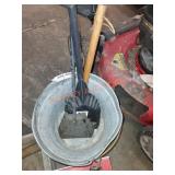 Bucket and fireplace tools lot