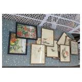 Vintage framed art pieces