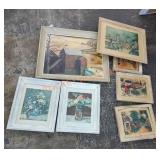 Vintage framed  art lot