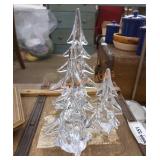 3pc glass tree decor