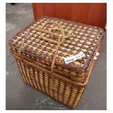 Woven storage box. Contents included
