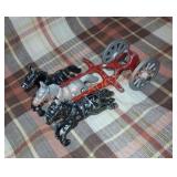 Metal Stanley toy horse and driver toy