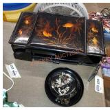 Vintage Chinese vanity box and jewelry dishes