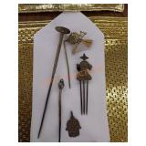 Antique hair pin lot
