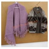 Wool jacket and shaw. Small