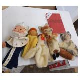 Vintage  hand puppets and book