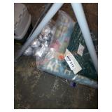 Christmas ornaments and blanket lot