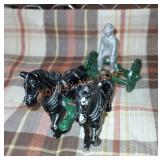 Vintage metal horse and driver