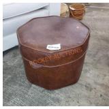 Vintage Octagon leather Ottoman