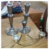 Sterling weighted candle holders