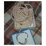 Costume pearls and jewelry lot