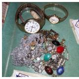 Costume jewelry and watch lot