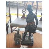 Armand Hammer and solider statues