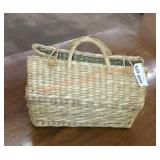Vintage large Wicker purse/Carring basket