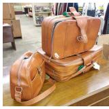 Vintage 3 Pieces leather  luggage set