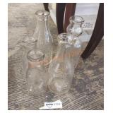 Glass milk bottles