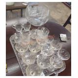 Glassware with grape vine design and Dimond design