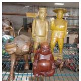 Wooden Asian statue lot