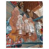 Carved wooden scones and mirror set