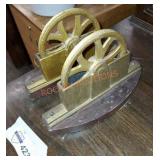 Vintage cast iron and wood bookends