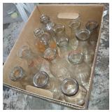 Box lot of milk bottles