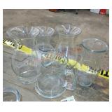 Glass pitcher and vase lot