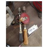 Vintage hand crank drills