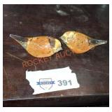 Norwegian glass bird pair