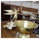 Brass bowl and new Berlin statue