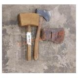 Vintage mallet and hatchet