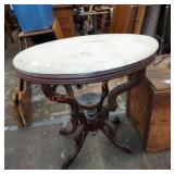 Antique side table with marble top