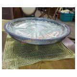 Glass and silver lazy susan