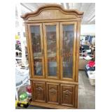 Large hutch with glass shelves and light