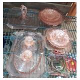 Pink depression glass lot