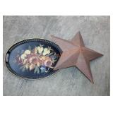 Tin star and decorative serving tray