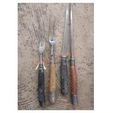 Antler handle meat carving set