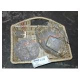 Basket and clear glassware set
