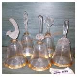 Glass bells with gold accent