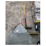 Garden rake and broom  lot