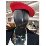 Vintage necklace and Beret