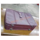 Vintage flying time leather large suitcase