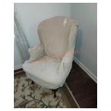 Wing back chair with cover
