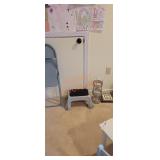 Folding chair and bathroom decor