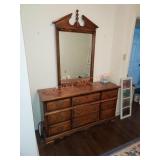 Large wooden dresser with mirror