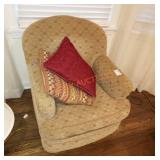 Living room club chair and pillows