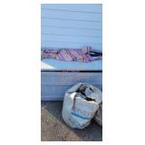 Umbrella , Suncast storage box and hose reel Sold