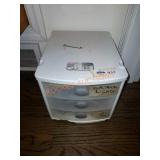 Small plastic drawer storage and contents