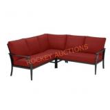 Hampton Bay 3pc Sectional Set Black/Red