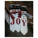 Joy Wooden Stakes Outdoor Decor